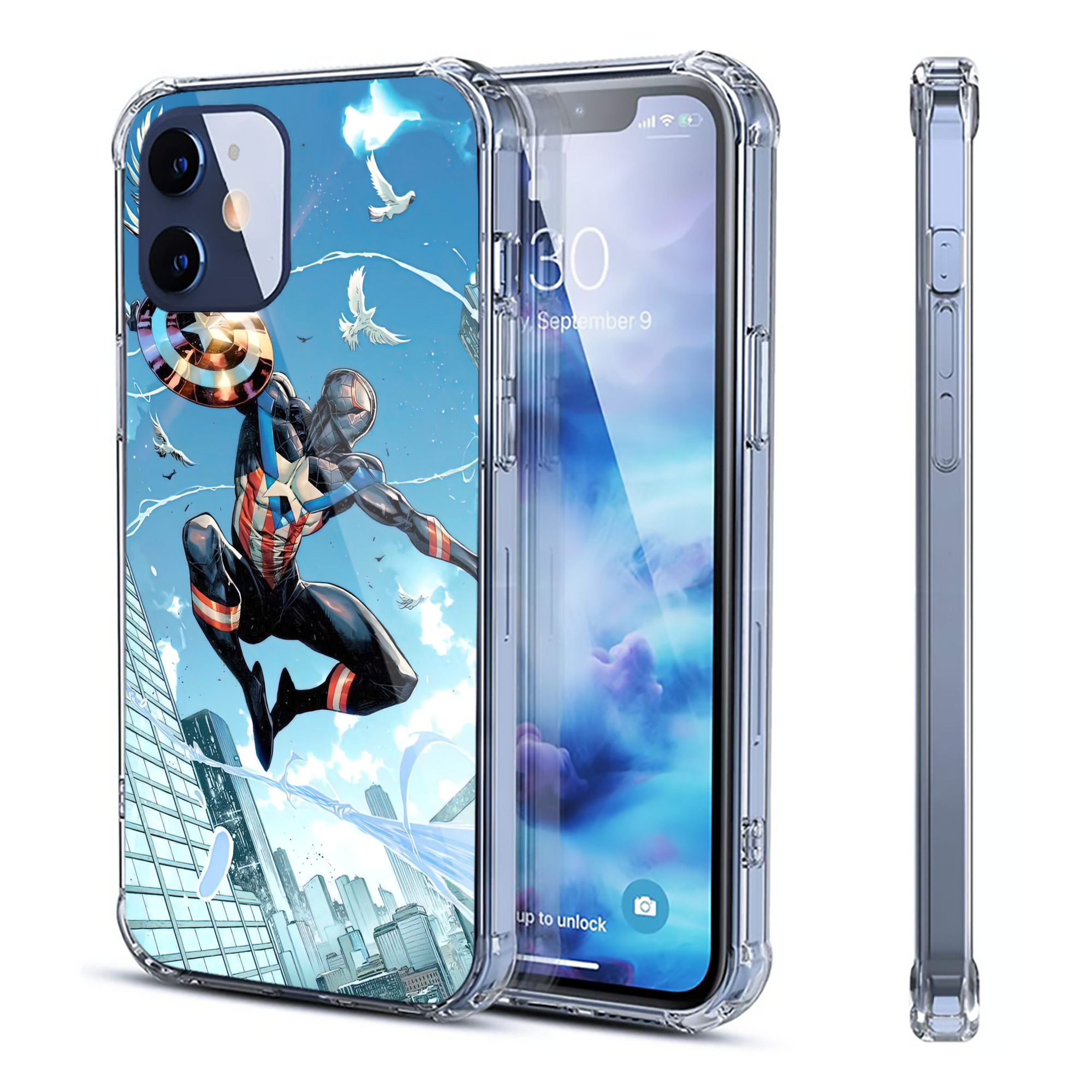（画像用） Spider Man スパイダーマン 【iPhone 12シリーズ対応】透明スマホケース（クリアソフトケース）